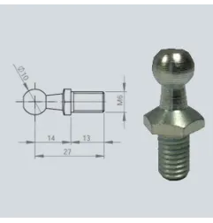 Rotule diamètre 10mm (M6-Acier-27mm)
