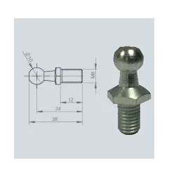 Rotule diamètre 10 (M8-Acier-24mm)