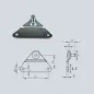 Support type platine triangle pour chape à œil - 8mm Support type platine triangle pour chape à œil - 8mm