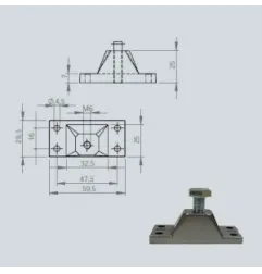 Support type Pyramide pour chape à œil - 8 mm