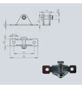 Adaptateur pivotant pour vérin à gaz