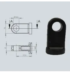 Chape à oeil 8/8 (chape M6-Aluminium-17.5mm)