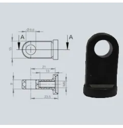 Chape à oeil 8/8 (chape M6-Plastique-23.5mm)