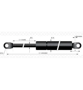 Vérin à compression pour chapes soudées - d8mm
