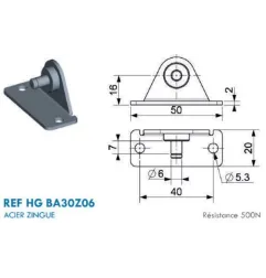 Extension pour vérin à gaz de taille standard