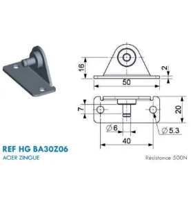 Extension pour vérin à gaz de taille standard