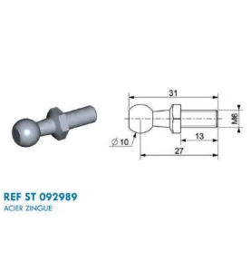 Embout de fixation pour vérin à gaz de cuisine
