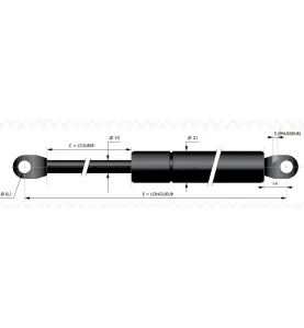 Vérin à compression pour chapes soudées - d10mm