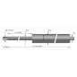 Verin à compression inox chapes filetées diam 8mm - filetage M8 c250 - l545 - f650 Verin à compression inox chapes filetées diam 8mm - filetage M8 c250 - l545 - f650