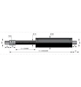Vérin de traction à gaz ultra-performant