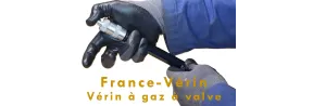 Vérin à gaz Acier -  Chape filetée avec valve