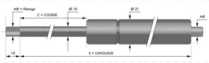 Vérin inox