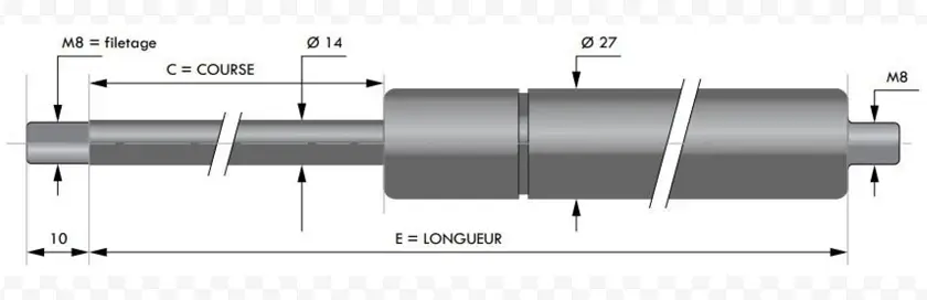Vérin inox