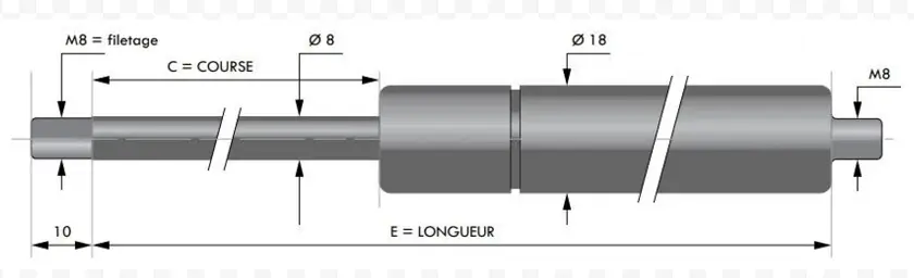 Vérin inox